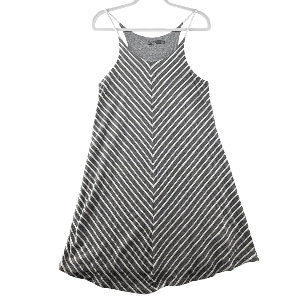 Prana Seacoast Chevron Striped Halter Swing Dress Organic Cotton Women Large